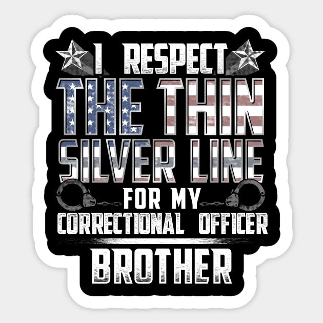 Correctional Office Brother Thin Silver Line Sticker by wheedesign